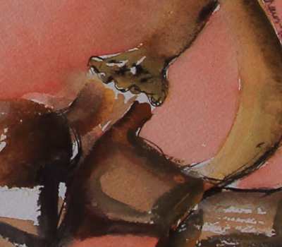 Deer Skull watercolor detail 1