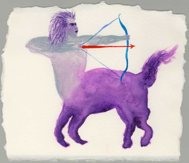 Sagittarius watercolor painting