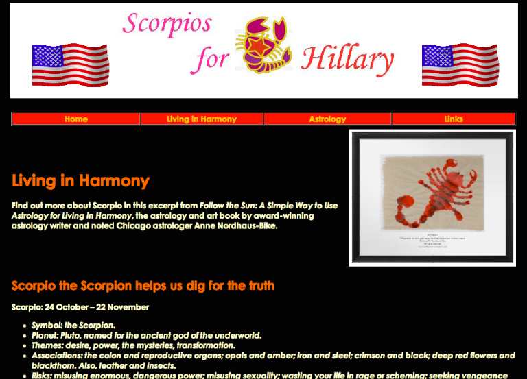 Anne Nordhaus-Bike astrology on Scorpios for Hillary