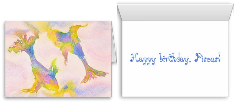 Pisces The Fish astrology birthday card